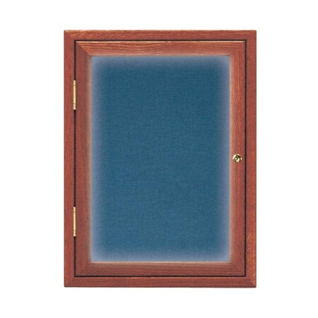 United Visual Products Single Door Enclosed Radius EZ Tack Board, 36"x36", Header, Gold/Green UV7012EZ-GREEN-GOLD